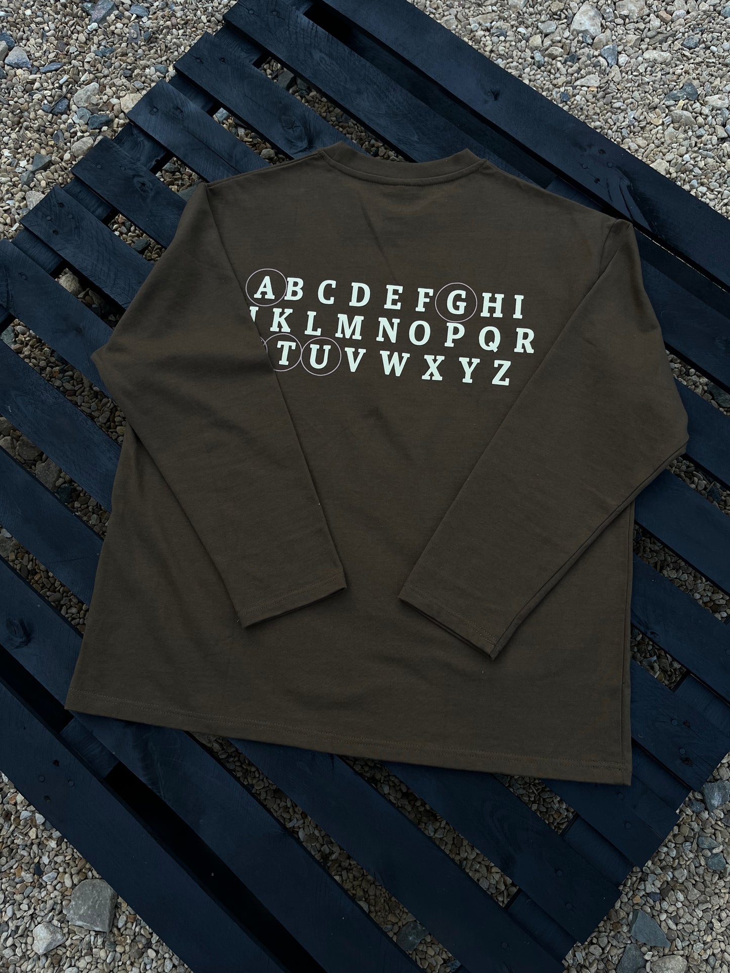 Military Brown Alphabet Tee